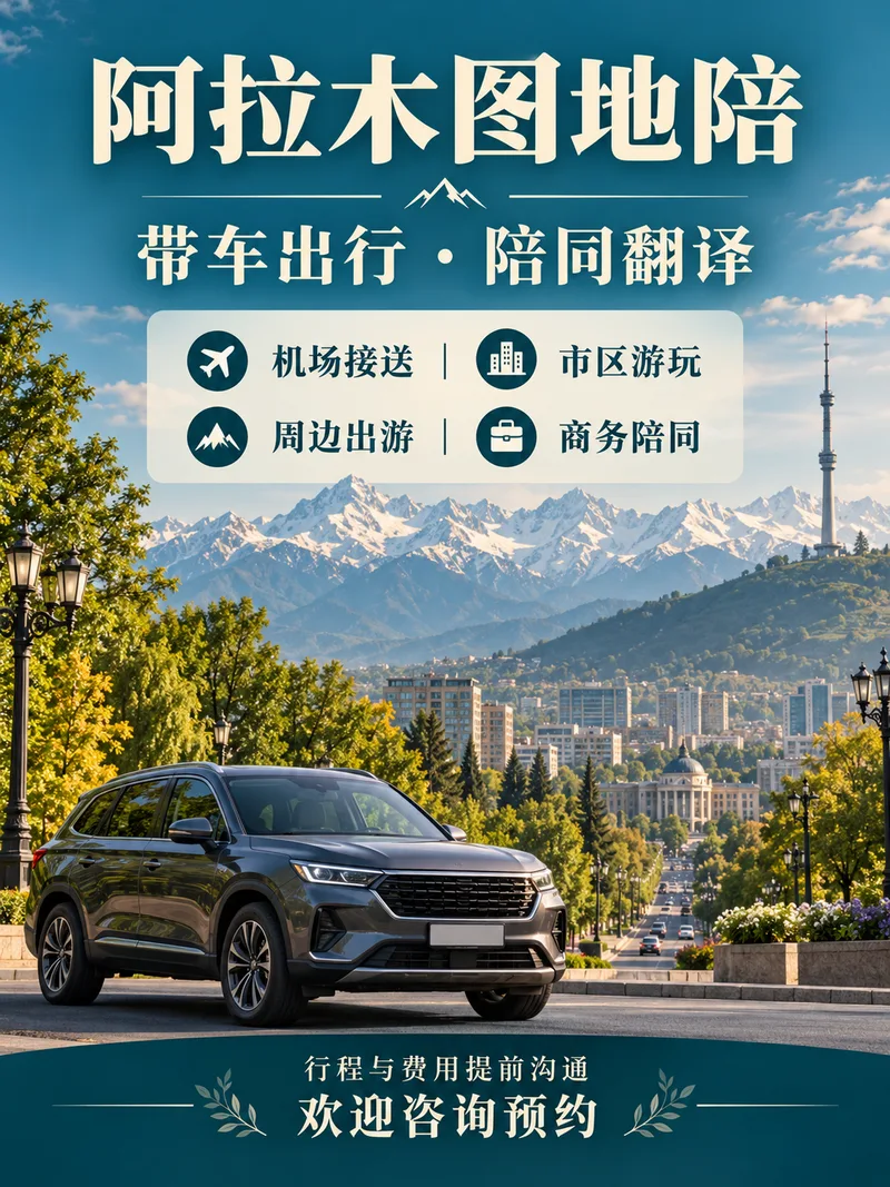 阿拉木图地陪｜带车出行｜陪同翻译