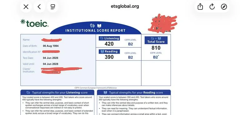 可办理托业证书（toeic） 一周内出电子版 10天内可拿原证书